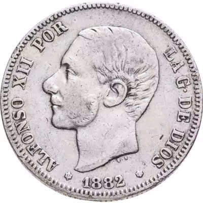 купить Испания 2 песеты (pesetas) 1882
