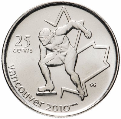купить Канада 25 центов (cents) 2009 "XXI зимние Олимпийские Игры, Ванкувер 2010 - Конькобежный спорт"