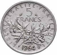 купить Франция 5 франков 1964