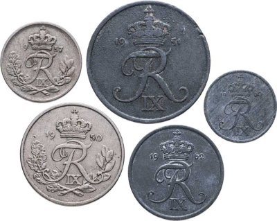 купить Дания набор монет для обращения 1947-1972 (5 шт.)