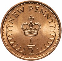 купить Великобритания 1/2 нового пенни (new penny) 1971