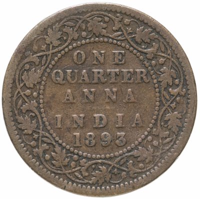купить Индия (Британская) 1/4 анны (anna) 1893