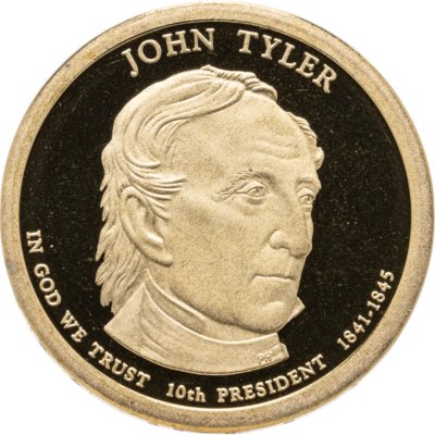 купить США 1 доллар (dollar) 2009 S Proof "Джон Тайлер (10-й президент США)" знак монетного двора "S" - Сан-Франциско