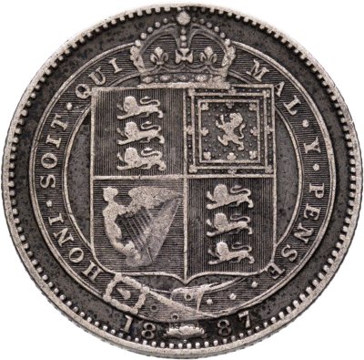 купить Великобритания 1 шиллинг (shilling) 1887 с портретом королевы Виктории