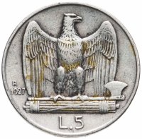 купить Италия 5 лир 1927
