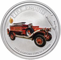 Купить Острова Кука 1 доллар 2006 "Пожарная машина Garford type 15 pumper"