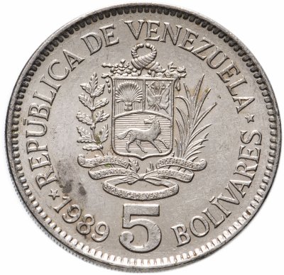 купить Венесуэла 5 боливаров (bolivares) 1977-1990, случайная дата