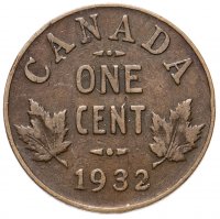 Купить Канада 1 цент (cent) 1932, Георг V