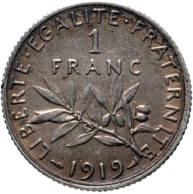 купить Франция 1 франк (franc) 1919