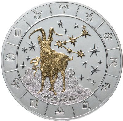 купить Руанда 1000 франков (francs) 2009 UNC "Знаки зодиака - Козерог" бриллианты и позолота