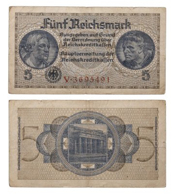 купить Германия 5 марок 1939-1945