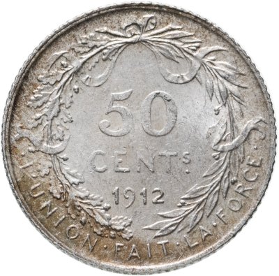 купить Бельгия 50 сантимов (centimes) 1912 Надпись на французском - 'ALBERT ROI DES BELGES'