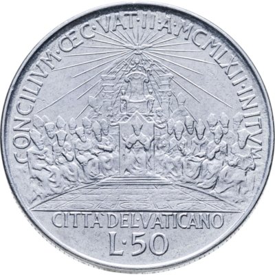 купить Ватикан 50 лир 1962 "Второй Вселенский собор"