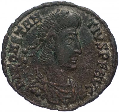 купить Римская Империя Констанций II 324–361 гг фоллис (реверс: воин поражает копьем всадника)