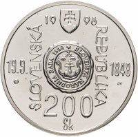 купить Словакия 200 крон 1998 "150 лет Словацкой Революции"