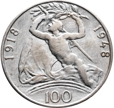 купить Чехословакия 100 крон 1948 "30-летие независимости"