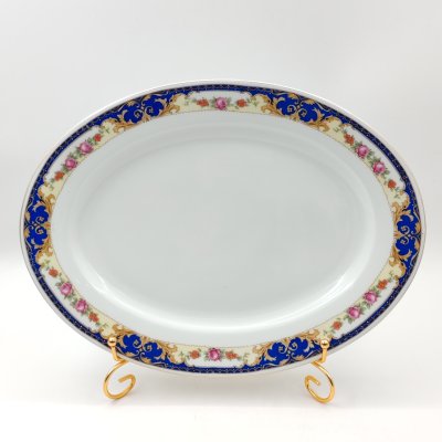 купить Блюдо овальной формы, украшенное цветочным декором, фарфор, деколь, золочение, Moritz Zdekauer (MZ), Чехословакия, 1930-1940 гг.