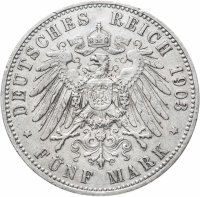 Купить Германия (Империя) 5 марок (mark) 1903