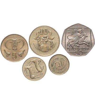 купить Кипр набор монет 1992-2004 гг 1, 2, 5, 10, 50 центов (5 штук)