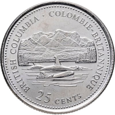 купить Канада 25 центов (cents) 1992 125 лет Конфедерации Канада - Британская Колумбия