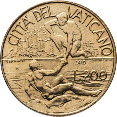 купить Ватикан 200 лир 1998