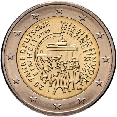 купить Германия 2 евро (euro) 2015 J "25 лет объединению Германии"