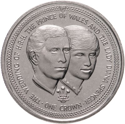 купить Остров Мэн 1 крона (crown) 1981 "Свадьба Принца Чарльза и Леди Дианы - Портреты"
