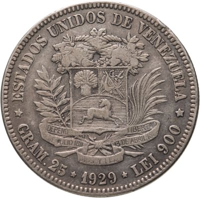 купить Венесуэла 5 боливаров (bolivares) 1929