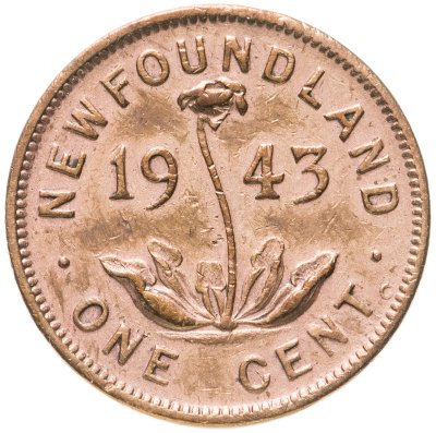 купить Ньюфаундленд 1 цент (cent) 1943