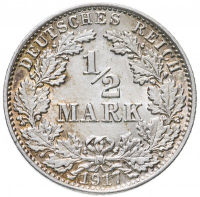 купить Германия 1/2 марки (mark) 1917 A знак монетного двора: "A" - Берлин