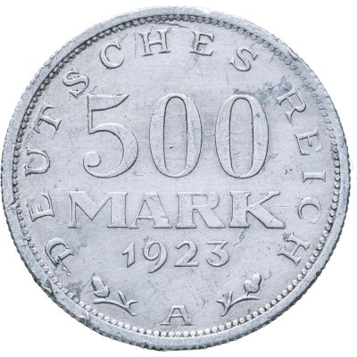 купить Германия 500 марок (mark) 1923 A знак монетного двора "A" — Берлин