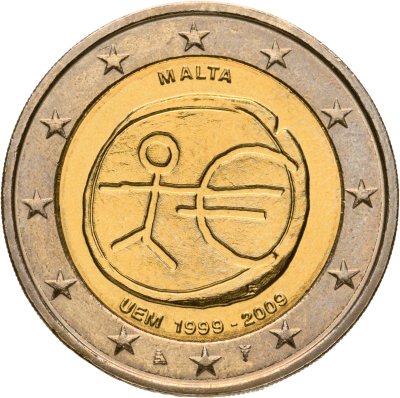 купить Мальта 2 евро (euro) 2009 "10 лет монетарной политики ЕС (EMU) и введения евро"