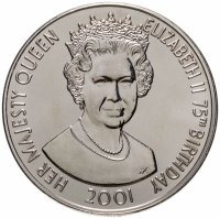 купить Тристан-да-Кунья 50 пенсов (pence) 2001 "75 лет королеве Елизавете II"