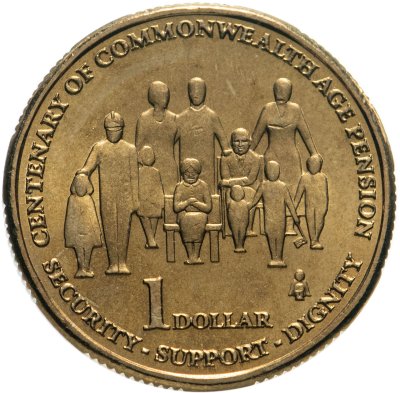 купить Австралия 1 доллар 2009 "100 лет Пенсионному фонду"
