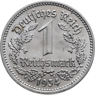 купить Германия (Третий рейх) 1 рейхсмарка (reichsmark) 1934 E