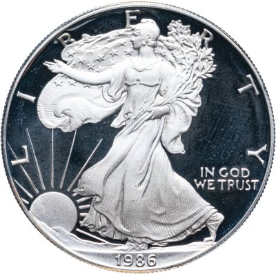 купить США 1 доллар (dollar) 1986 S Американский серебряный орёл знак монетного двора: "S" - Сан-Франциско