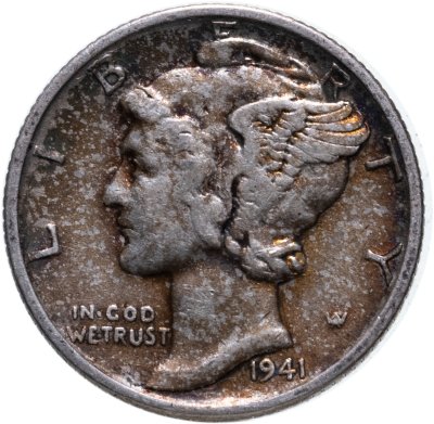 купить США 10 центов (дайм, one dime) 1941 Mercury Dime (дайм «Меркурий»)