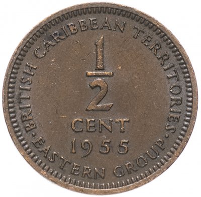 купить Британские Карибские Территории (Восточные Карибы) 1/2 цента 1955