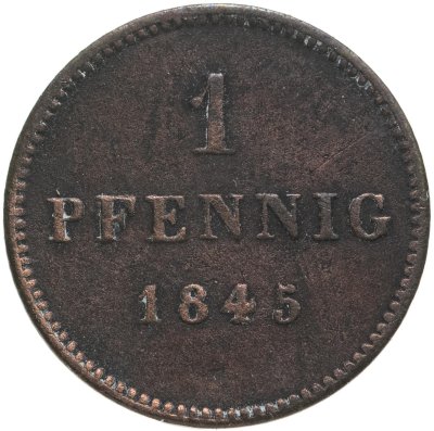 купить Германия, Бавария 1 пфенниг 1845