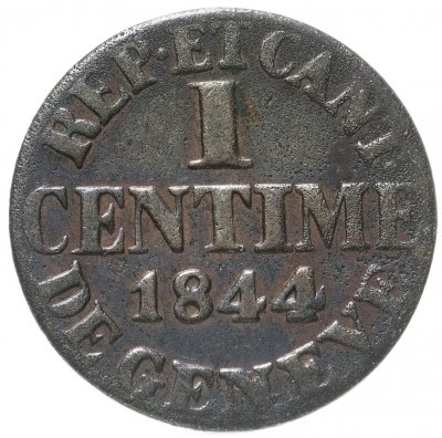 купить Швейцария, кантон Женева 1 сантим (centime) 1844