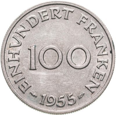купить Саар 100 франков (francs) 1955