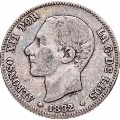 купить Испания 2 песеты (pesetas) 1882