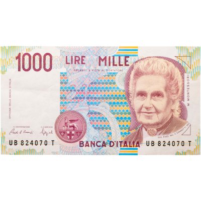 купить Италия 1000 Лир 1990 "Мария Монтессори. Школа Монтессори"