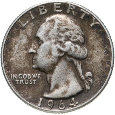 купить США 25 центов (квотер, 1/4 доллара, quarter dollar) 1964 "Washington Quarter"