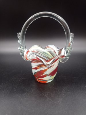 купить Ваза "Корзинка", стекло, гутная техника, СССР, 1970-1990 гг.