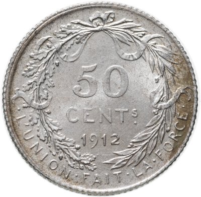 купить Бельгия 50 сантимов (centimes) 1912 Надпись на французском - 'ALBERT ROI DES BELGES'