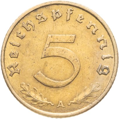 купить Германия (Третий рейх) 5 рейхспфеннигов (reichspfennig) 1937, Знак монетного двора "A"
