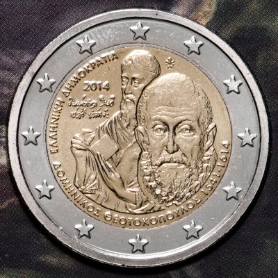 купить Греция 2 евро 2014 "400 лет со дня смерти Эль Греко (Доменикоса Теотокопулоса)" в буклете