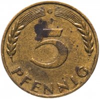 Купить Германия 5 пфеннигов 1950-2001, случайная дата