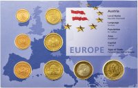 Купить Австрия набор монет евро 2002 (8 монет в буклете)